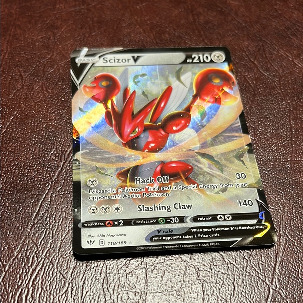 Pokemon Black and Gray Card Game Scizor V